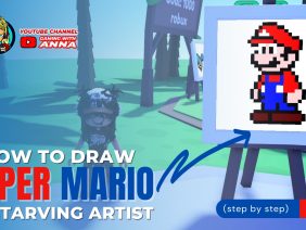 how to draw super mario in starving artists roblox