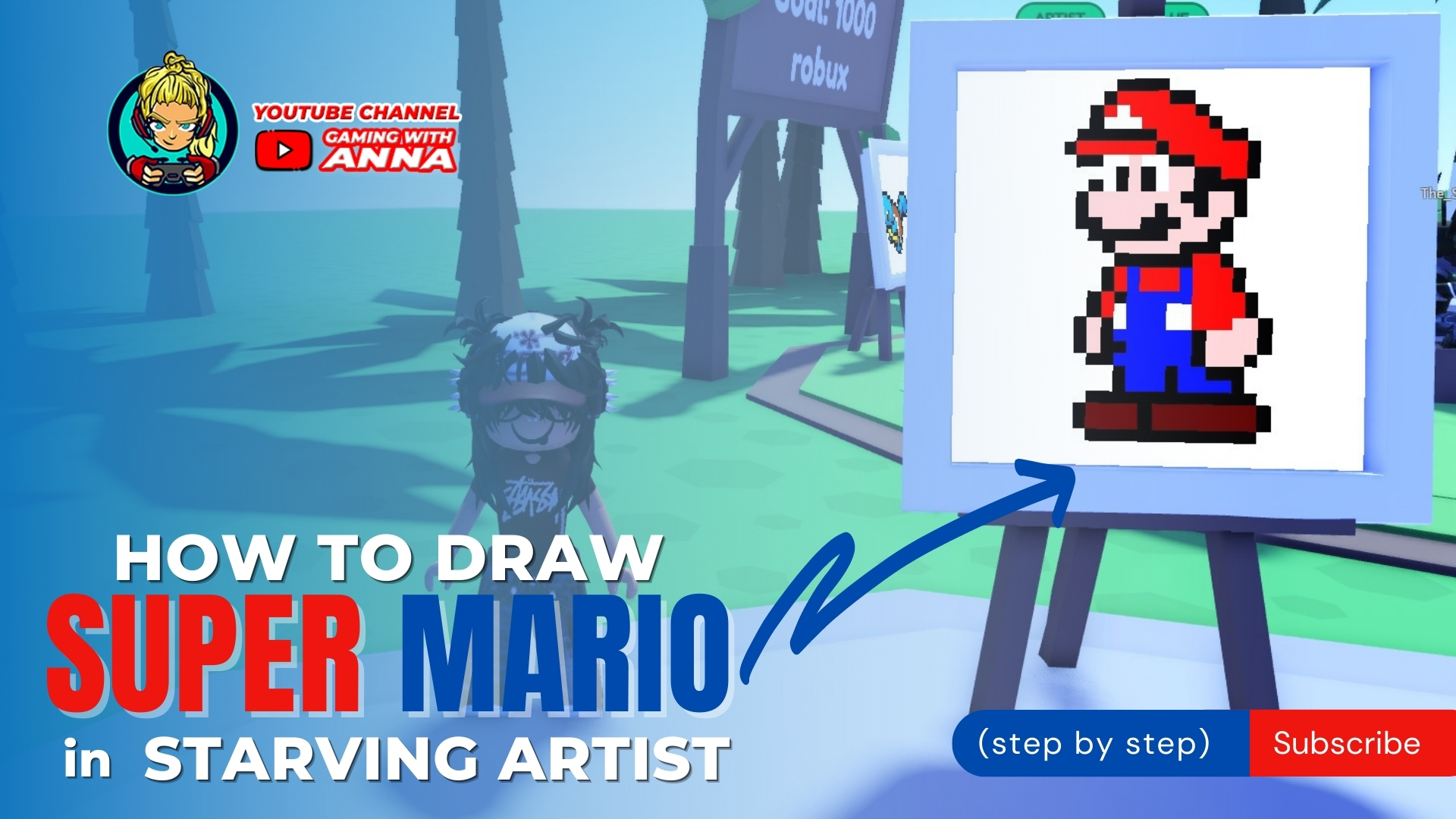 How to Draw Super Mario in Starving Artists Roblox