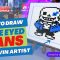 how to draw blue eyed sans in starving artists roblox