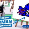how to draw batman in starving artists roblox (step by step)
